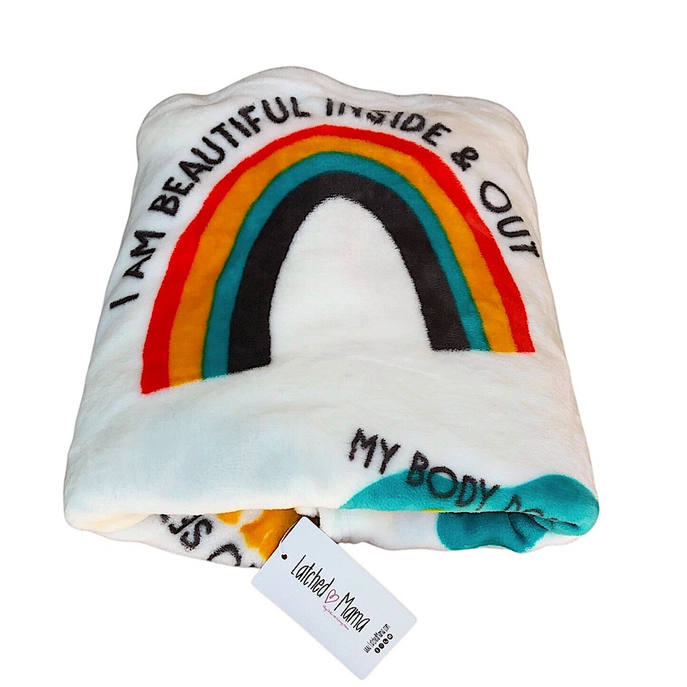 Latched Mama Super Soft Snuggle Fleece Empowering Affirmations Blanket 57” x 57”